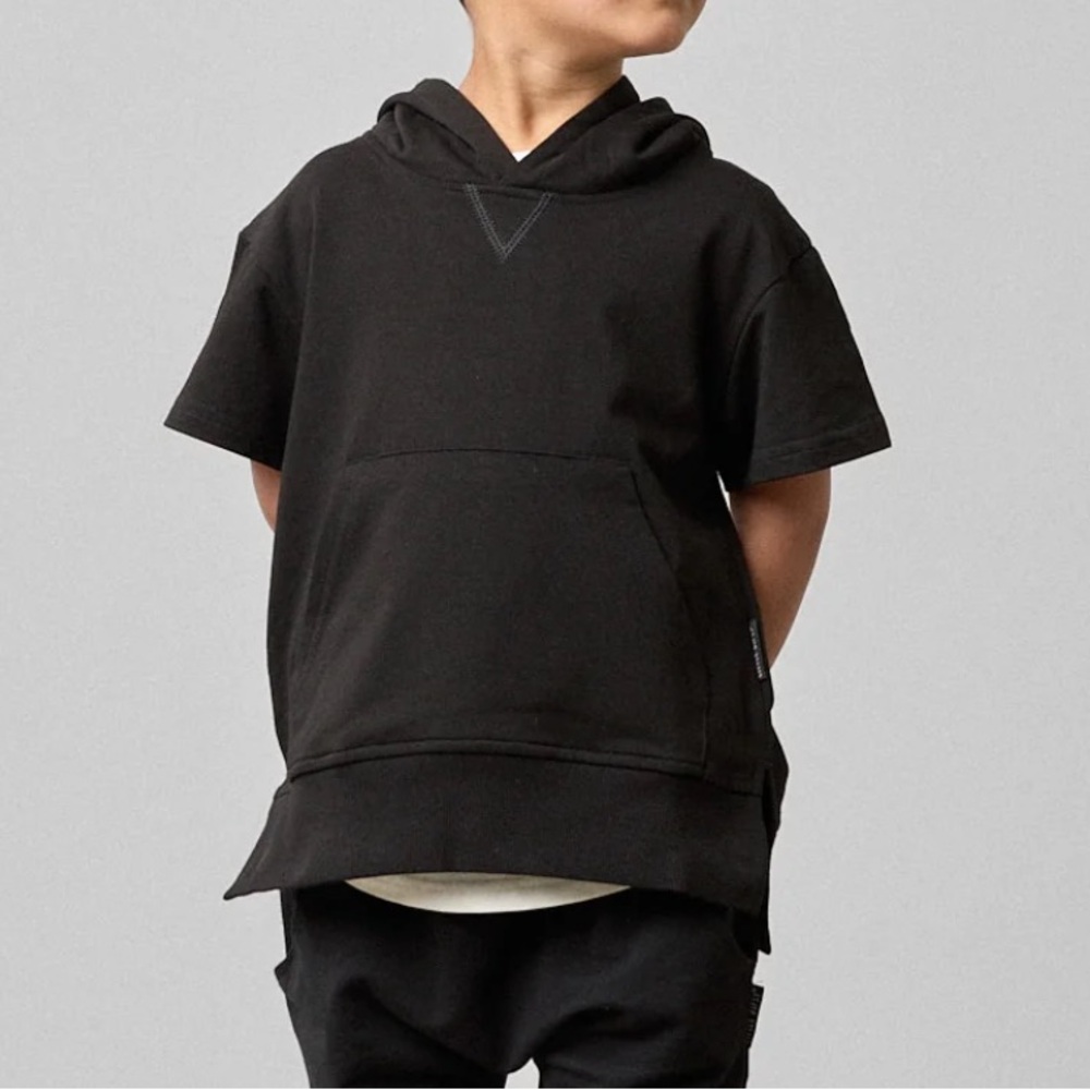 Little Bipsy Black Kids Short Sleeve Hoodie